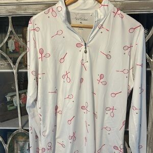 Half-Zip Tennis Top with UPF 50 Protection, Size XL